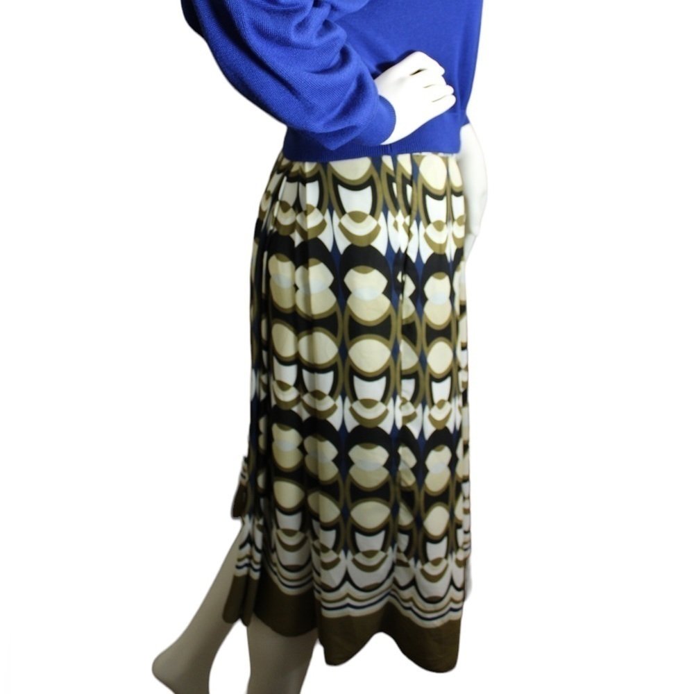 H&M Women’s Geometric Printed Pleated Midi Skirt Size 8 - Picture 8 of 13